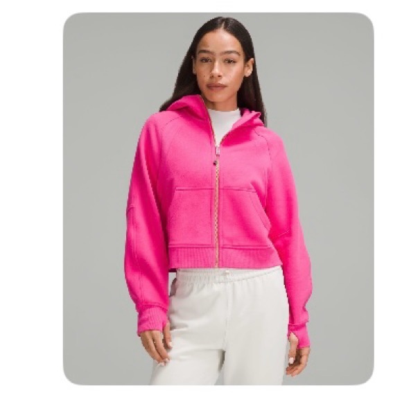 Lululemon Athletica Scuba Oversized Full Zip Sonic Pink Hoodie M/L - Picture 1 of 7
